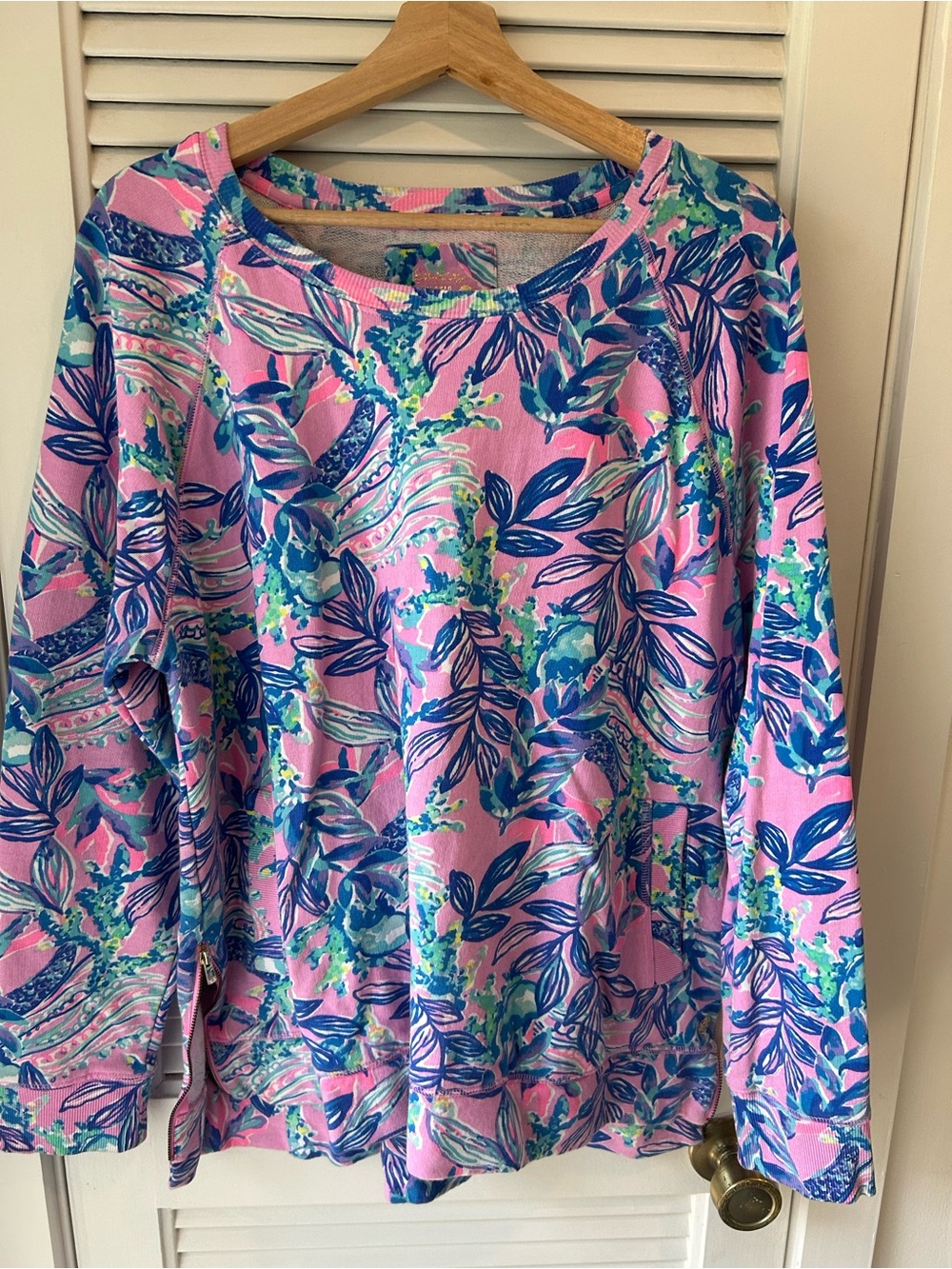 Lilly Pulitzer Pink, Blue & Green Tropical Pullover Sweater